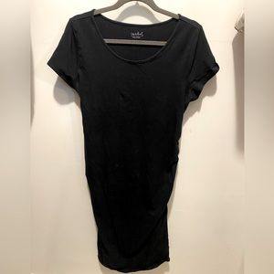 Isabel Maternity Black Short Sleeve Bodycon Dreaa
